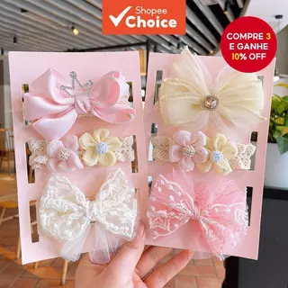3Pcs/Set Baby Girl Headbands Alongamento Da Banda De Cabelo Coroa Recém-Nascido Princesa Bowknot Headband Acessórios em Oferta na Shopee