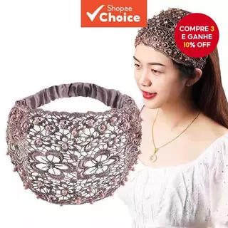 Gancho De Verão Coreano Fita Cabelo Com Renda De Pérola Oca Fina Larga Acessórios Lenço em Oferta na Shopee