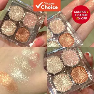 Paleta De Sombras DIKALU De 4 Cores – Marromes Neutros Foscos E Brilhantes , De Longa Duração À Prova De Manchas em Oferta na Shopee