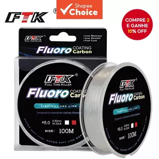 Revestimento De Fluorocarbono 100M 4.136LB-34.32LB Monofilamento De Fibra De Carbono Linha Líder Pesca De Carpa Afundand em Oferta na Shopee