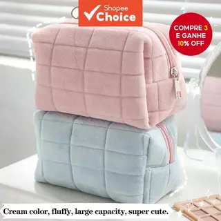 Estojo De Lápis Kawaii Em Formato De Travesseiro Bolsa De Cosméticos De Grande Capacidade Fofa De Volta Às Aulas Para Me