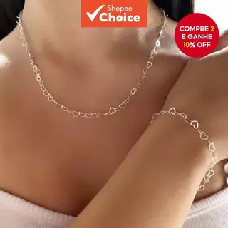 Feminino Coração Colar De Aço Inoxidável Minimalista Clavícula Corrente Todos Os Dias Camadas Jóias em Oferta na Shopee