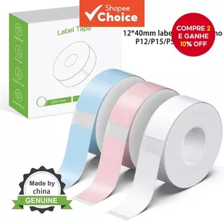 1 Roll Adesivo Térmico 12x40/14x30 Para Impressora Papel De Etiqueta Transparente P11/P12/P15 em Oferta na Shopee