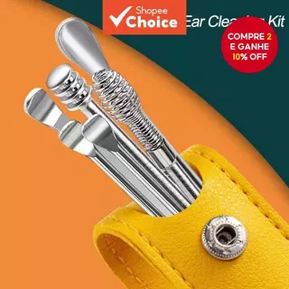 Conjunto De Limpador De Ouvido De Aço Inoxidável , Ferramenta De Palito De 6 Peças Para Adultos E Crianças , Kit De Remo em Oferta na Shopee