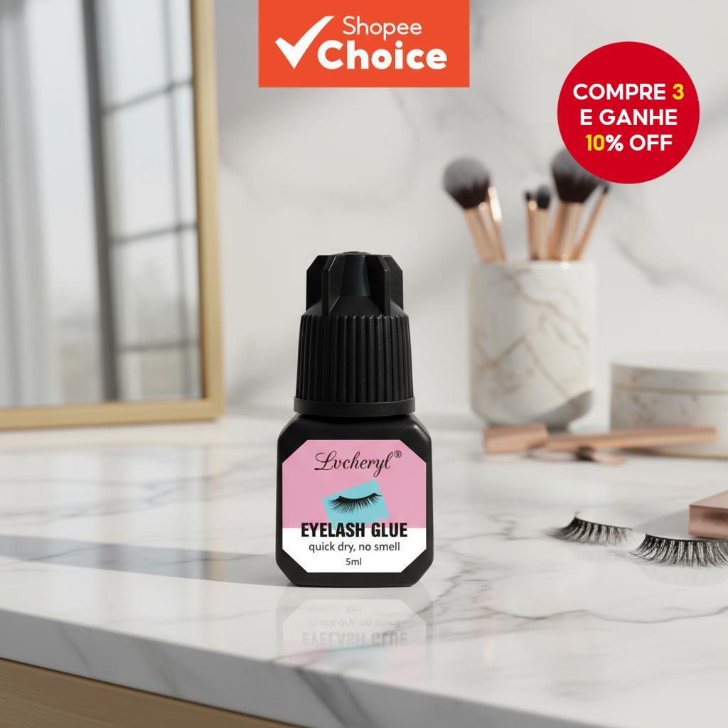 Cola para Extensão de Cílios, 5ml Profissional, Duradoura e de Baixa ...