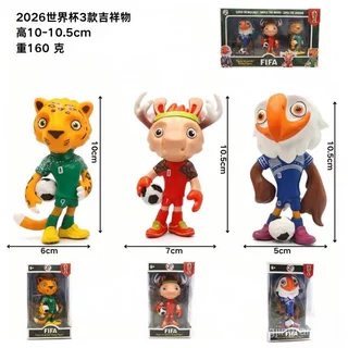 3pcs Figurina de Mascote da Copa do Mundo 2026 Decorações Circundantes Ornamentos Presentes de Natal