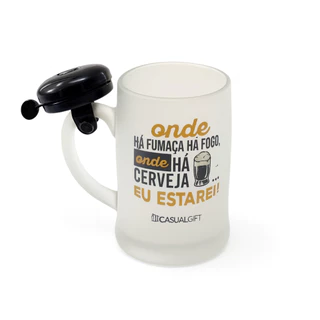 Caneca Chopp Campainha Onde Há Fumaça Há Fogo 400ml