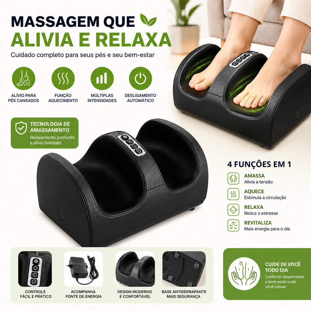 Massageador Elétrico De Pé Massagem Relaxante Terapêutica Anti Stress ...