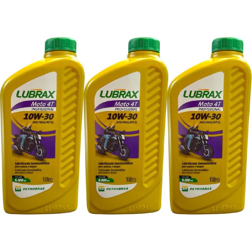 OLEO LUBRAX SEMI-sintético 10W30 MOTO 4T PROFISSIONAL 3L | Shopee Brasil