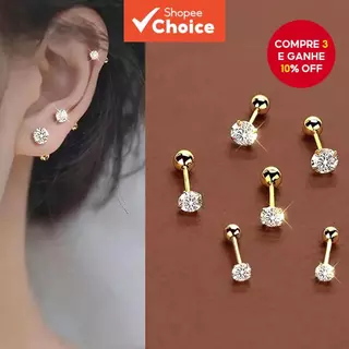 Conjunto De Brincos De Liga De 6 Peças Para Mulheres , Joias Geométricas Minimalistas O Dia A em Oferta na Shopee