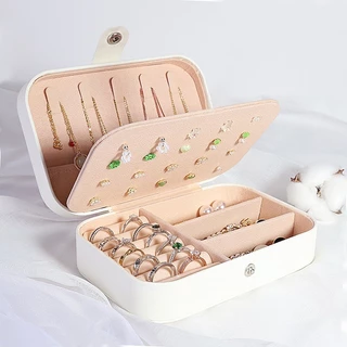 Estojo Duplo Maleta Porta Joias Veludo Organizador Viagem Mdf Médio Caixa Organizadora. em Oferta na Shopee