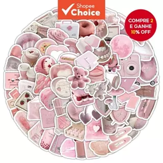 100 Peças Adesivos À Prova D'água Rosa Claro-Decalques De Vinil Para Capacete , Bicicleta E Estojo De Lápis em Oferta na Shopee