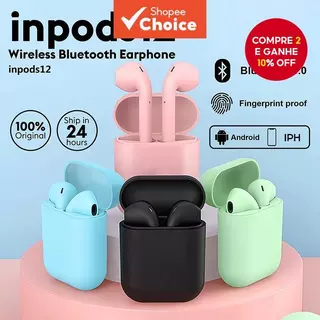 Fone De Ouvido Bluetooth Sem Fio i12 TWS Com Microfone Intra-Auricular Confortável Para Jogos Esportivos em Oferta na Shopee