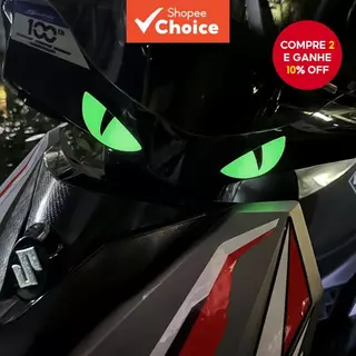 Adesivo luminoso de PVC vinil decalque de olho de demônio para Yamaha NMAX XMAX Honda PCX motocicleta capacete scooter em Oferta na Shopee