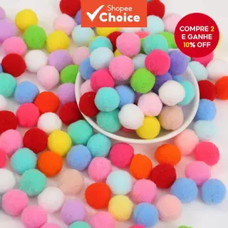 100 Bolinhas de Pompom de Pelúcia de 20mm em cores Candy e Natal, ideais para DIY e decoração. em Oferta na Shopee