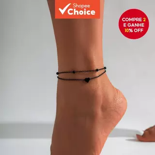 Tornozeleiras De Coração Com Contas Em Camadas De 2 Peças Para Mulheres – Correntes De Pés Boho Separáveis De Verão Roup em Oferta na Shopee