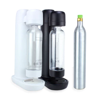 Máquina Fazer Água Com Gás Gaseificar Água Com Cilindro Branco ou Preto Manual