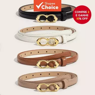 Cinto PU Fashion Feminino Com Fivela De Liga – Cintura Fina E Elegante Para Jeans Vestidos em Oferta na Shopee