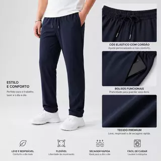 Calça Masculina Premium em Poliamida 3 cores – Tecnologia Leve e Conforto Máximo