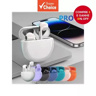 Air Pro 6 TWS Fones De Ouvido Sem Fio Com Microfone Fone Bluetooth Pods Sport EarPhone Running em Oferta na Shopee