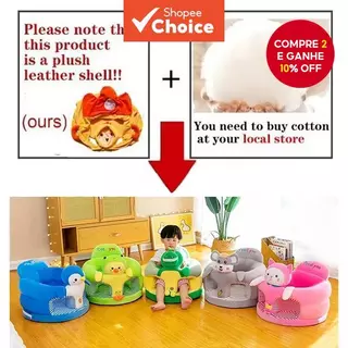 Capa De Assento De Apoio Para Bebê De Pelúcia Macia Cadeiras Altas E Assentos Elevatórios Sem Enchimento em Oferta na Shopee