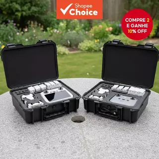  Caixa Rígida para Drone DJI Mini3/Mini3 Pro/Mini 4 Pro para Controlador Remoto DJI RC/RC 2/RC-N2 Caixa de Acessórios