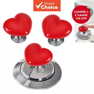 Botão Do Tanque De Vaso Sanitário Em Formato De Coração-Alça Nivelada Elegante Para Acessórios De Banheiro em Oferta na Shopee