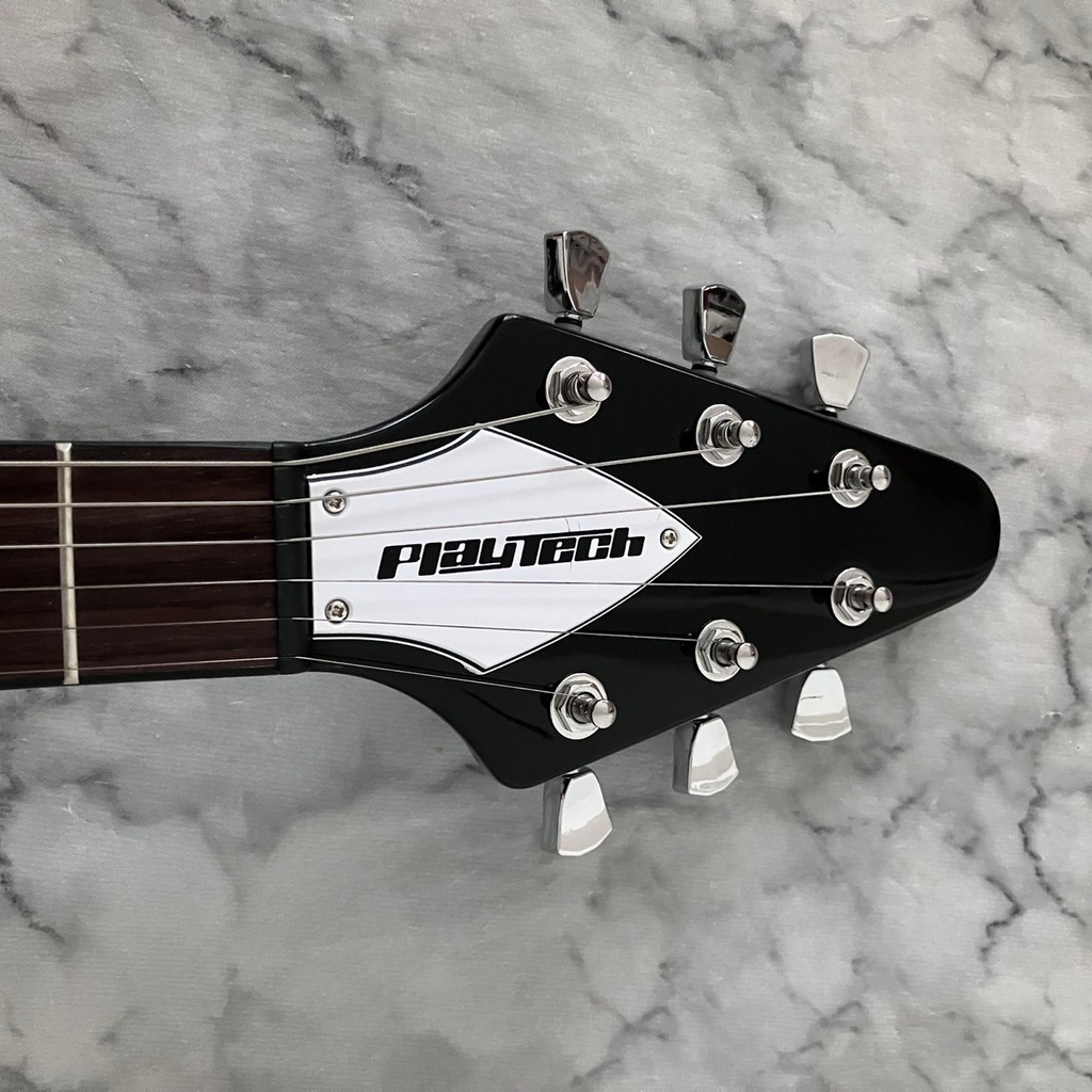 フライングV【PlayTech】エレキギター　BLACK PLAYTECH Electric Guitar Flying V Type with 2 Humbucker Pickups