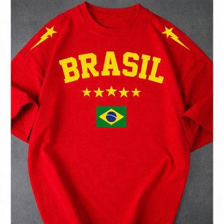 Camisetão Feminina Brasil Seleção Copa Streetwear Oversized Estilosa 100% Algodão Premium — foto 3 — Achou Levou Brasil