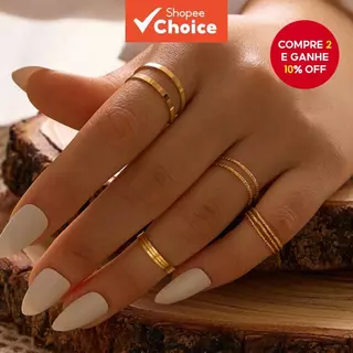 Conjunto De Anéis De Liga Moderna Com 10 Peças Junta Vintage Minimalistas Criativos Para Mulheres em Oferta na Shopee