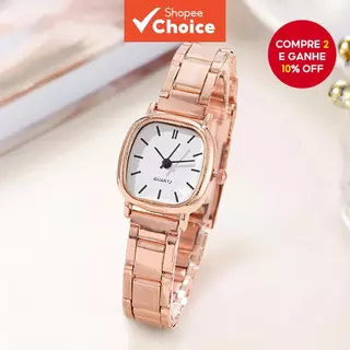 Relógio Minimalista Quadrado Moderno , Pulseira De Quartzo De Liga Para Mulheres De Trabalho , Estética Casual De Negóci em Oferta na Shopee