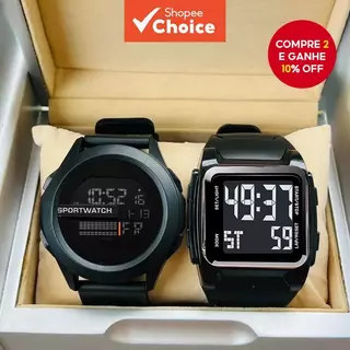 Compre 1 E Ganhe 1 Relógio Digital Masculino Com Luz LED-Mostrador Eletrônico À Prova D'água Presente De Aniversário Par em Oferta na Shopee