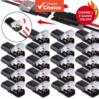 Conector Elétrico À Prova D'água De 2 Pinos-Conexão De Tira Terminal De Cabo De Fio Automotivo 50PCS em Oferta na Shopee