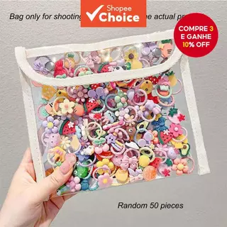 50 Peças De Laços De Cabelo De Flores E Animais C ute – Faixas Elásticas Macias Para Estilos Diários De Meninas (Sem Bol em Oferta na Shopee