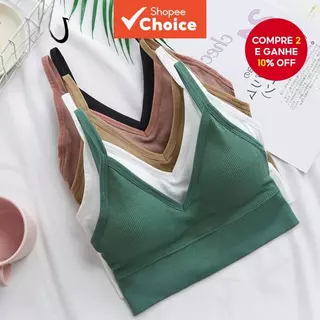 Sutiã De Ioga Sexy Com Decote Em V Para Mulheres , Esportes Sem Costura Costas Bonitas E Almofadas Removíveis em Oferta na Shopee
