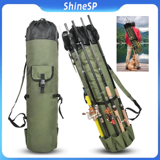 Bolsa cilíndrica para pesca ao ar livre, bolsa multifuncional para vara de pesca equipamento de pesca para vara marítima