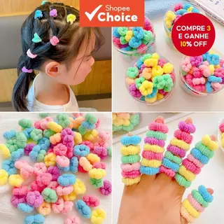100 Peças Laços De Cabelo Infantis Sem Costura Nylon Elástico Danos Suportes De Rabo De Cavalo Para Meninas em Oferta na Shopee