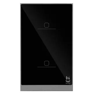 Interruptor Inteligente 2 Teclas Conexão Zigbee Compatível com Assistente de voz, IOS e Android Preto - Geonav em Oferta na Shopee