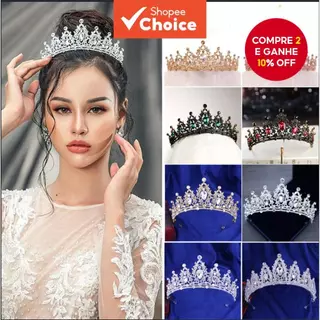 1PC Tiara De Casamento De Cristal Para Noiva Coroa De Prata Acessórios De Cabelo Princesa Aniversário Bandana em Oferta na Shopee
