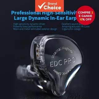 KZ EDC PRO Fones de Ouvido Intra-auriculares Ação Única HIFI Fio de Alta Qualidade em Oferta na Shopee