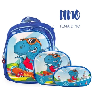 Kit Mochila Masculino Tema Aleatório – Mochila + Lancheira + Estojo | Estampa Surpresa, Resistente E Ideal Para Escola em Oferta na Shopee