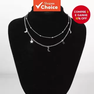 Colar Cascade Star Moon Joias Requintadas Da Moda Design Exclusivo Para Mulheres em Oferta na Shopee