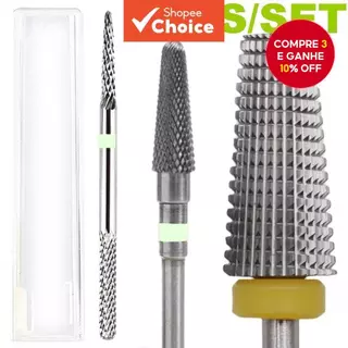 Kit com 3 Brocas de Tungstênio Profissionais para Máquina de Esmaltação, Eficientes para Remover Gel na Manicure. em Oferta na Shopee