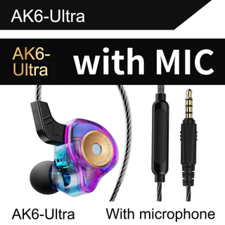 Fones de ouvido esportivos para corrida com controle de linha e microfone Qkz Ak6 Ultra Gamer Músico Com Case REAL em Oferta na Shopee