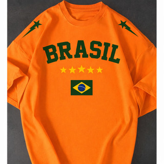 Camisetão Feminina Brasil Seleção Copa Streetwear Oversized Estilosa 100% Algodão Premium — foto 8 — Achou Levou Brasil