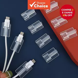 Conjunto de 5 Peças de Cabo de Fixação Transparente para Telefone Celular e Protetor de Dados Anti-Quebra em Oferta na Shopee
