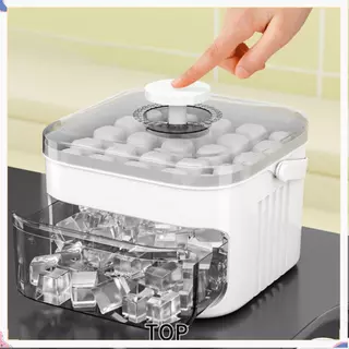 Máquina De Fazer Gelo TOPABC Com Tampa Fácil De Prensar , Pressionar , Cubo De Camada Dupla | Fabricante De Cubos Reutil
