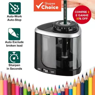 Apontador De Lápis Elétrico Automático-Design De Mesa Para De 6-8 Mm-Perfeito Estudantes E Uso Em Escritório em Oferta na Shopee