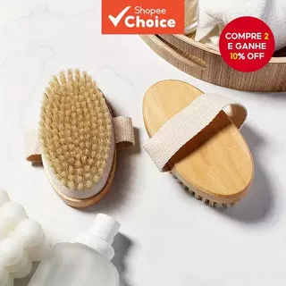 Escova Corporal Esfoliante De Madeira Com Cerdas Macias-Massagem Para Pele Lisa , Cuidados Pessoais , Massageador Essenc em Oferta na Shopee