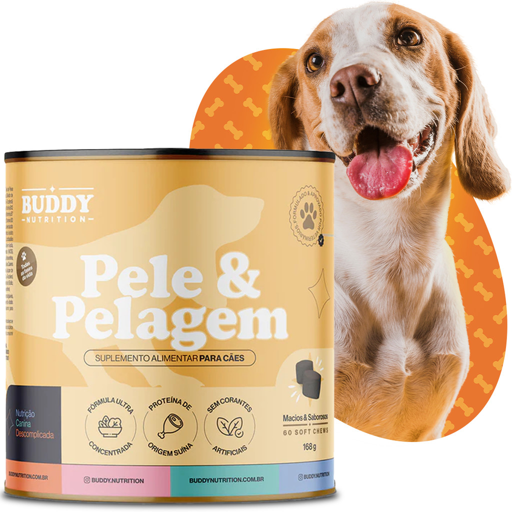 Suplemento Alimentar Anti Queda De Pelo Cachorro Pele E Pelagem Buddy ...